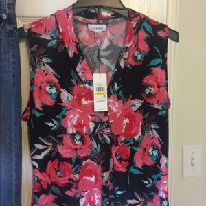 Calvin Klein floral sleeveless (m)